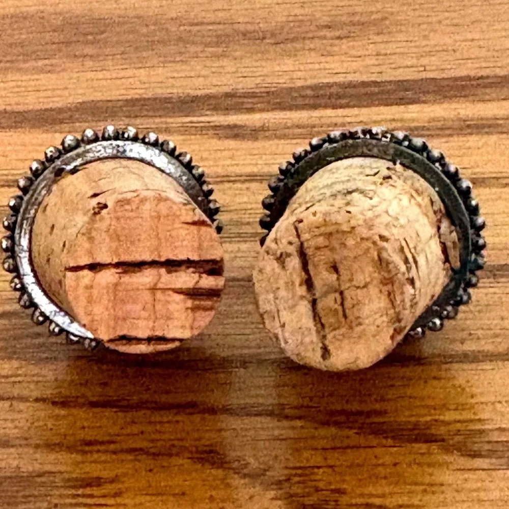Vintage Dolphin Wine Bottle Stoppers Set of 2 Pewter Tone Coastal Barware Decor